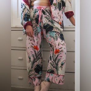 Anthropologie Kelly Louise Judd Botanical Pajama Pants Cotton Flannel Size Small